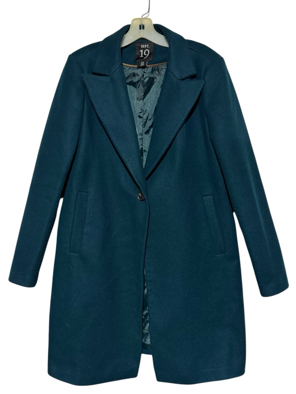 Dept. 19 Trench Coat Women Size 10 Teal Dressy Winter Classy Kingfisher Autumn